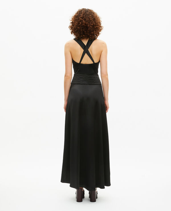 The Kooples FEMME BLACK robe longue sans manches noire