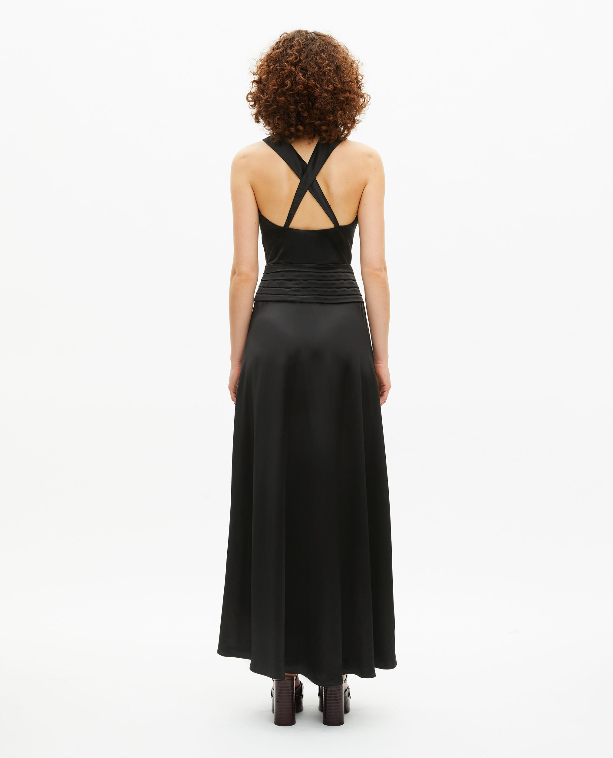 Robe longue sans manches noire, BLACK, hi-res image number null