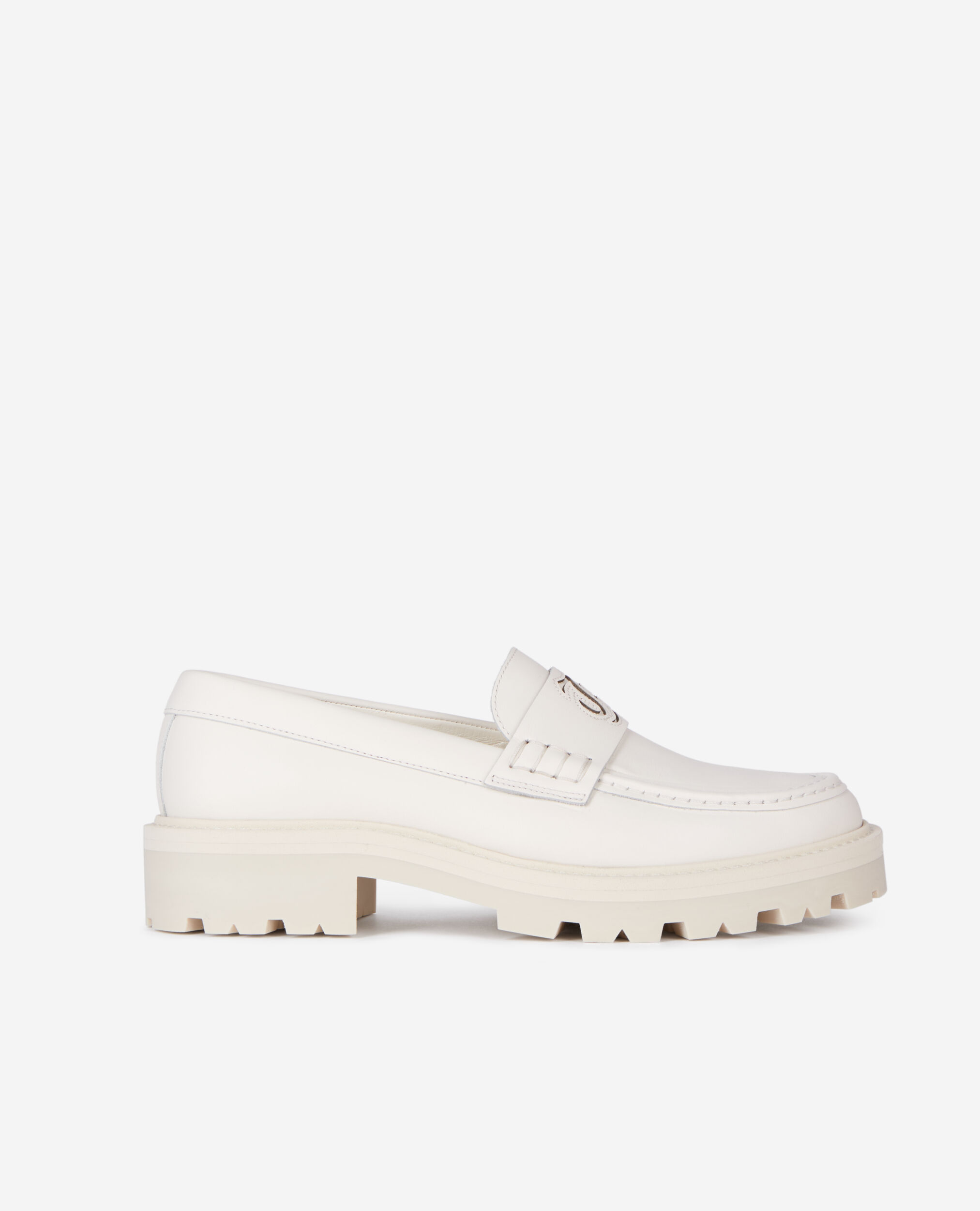 Ecru leather moccasins, ECRU, hi-res image number null