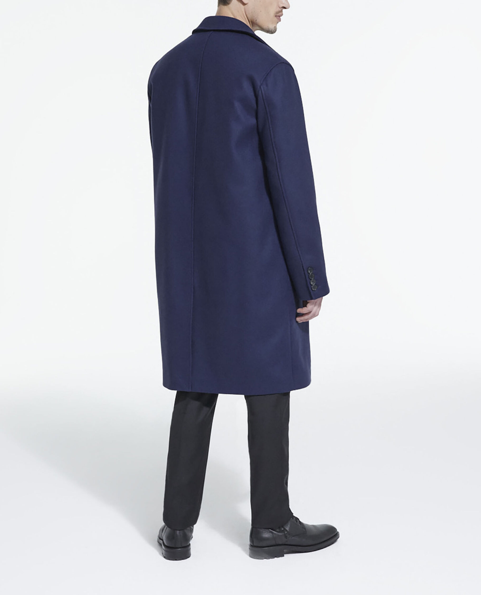 Navy blue wool coat, DARK NAVY, hi-res image number null