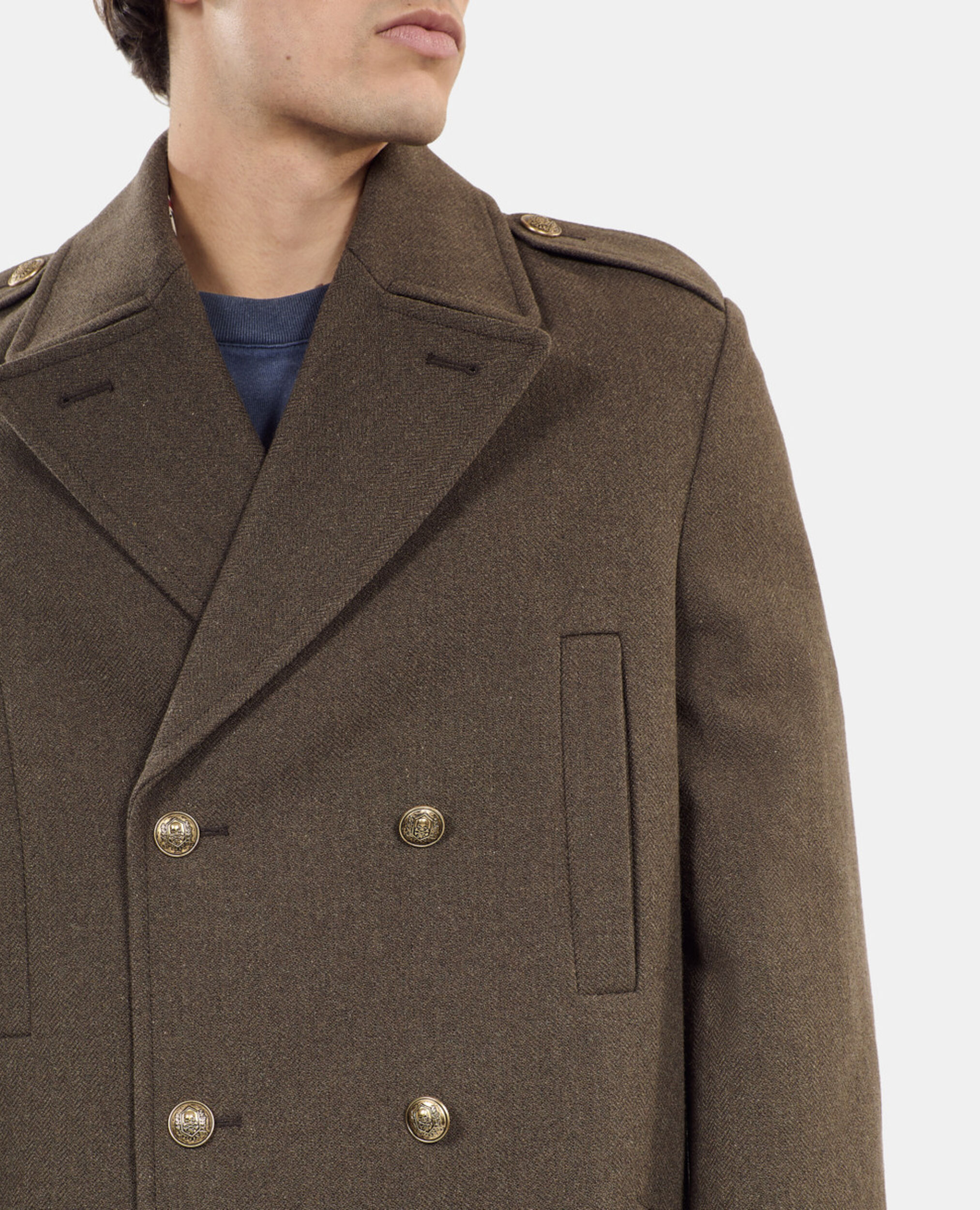 Manteau long style officier kaki, KAKI, hi-res image number null