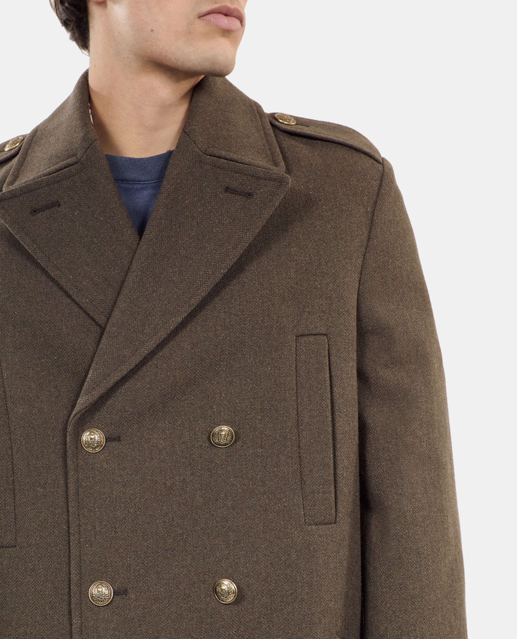 Manteau long style officier kaki, KAKI, hi-res image number null