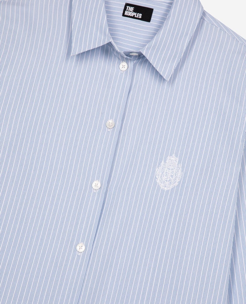The Kooples WOMEN BLUE / WHITE blue poplin striped shirt