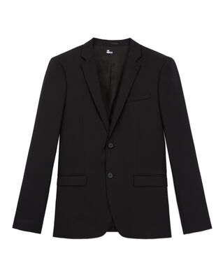 The Kooples HOMME BLACK veste de costume en laine noire coupe tailleur ajustée