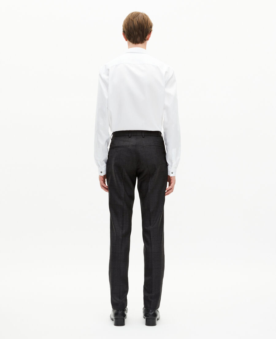 The Kooples MEN BLACK black check fitted suit pants