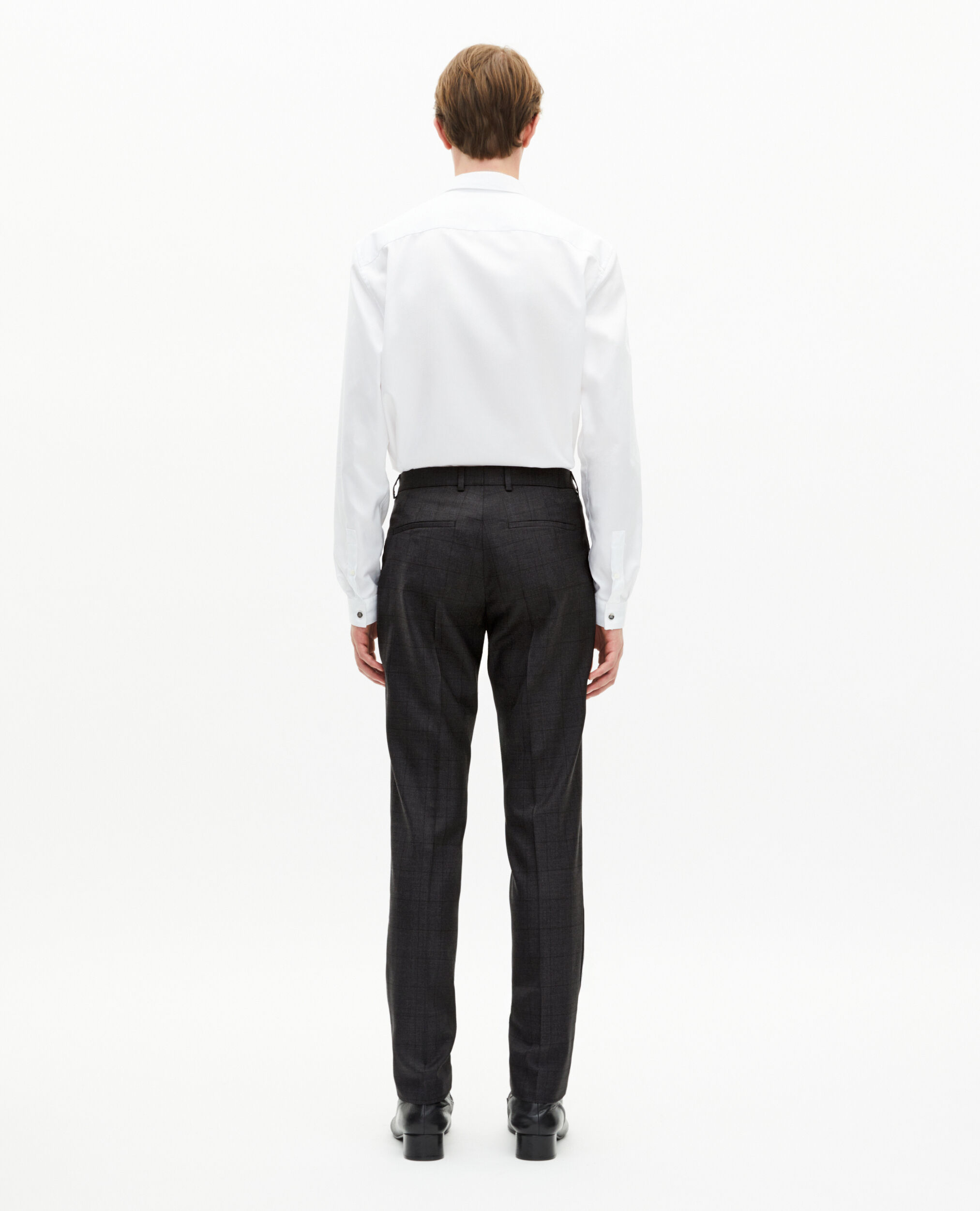 Black check fitted suit pants, BLACK, hi-res image number null