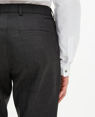The Kooples MEN BLACK black check fitted suit pants