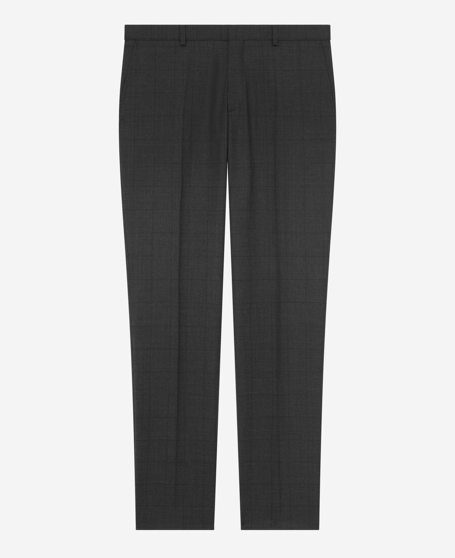 The Kooples MEN BLACK black check fitted suit pants