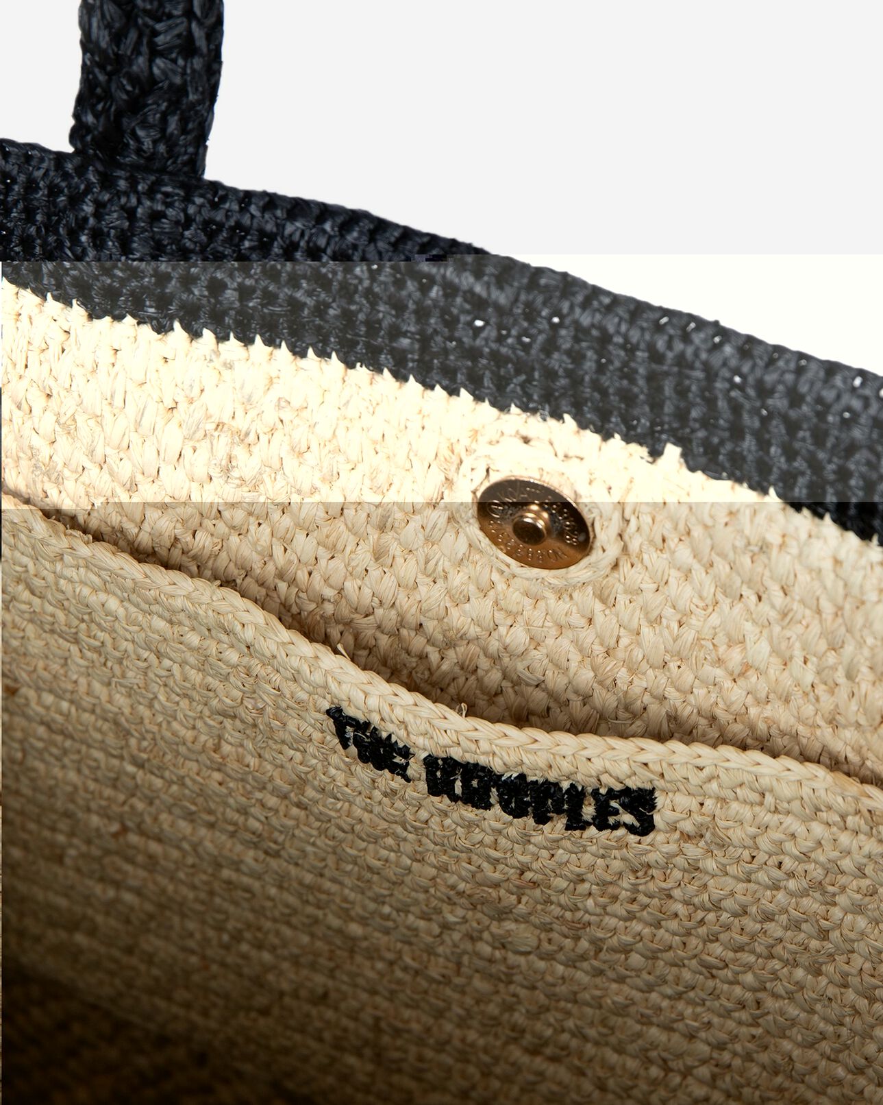 The Kooples FEMME ECRU BLACK sac cabas en raphia écru