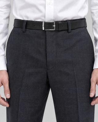Slim-fit tartan suit pants in navy wool