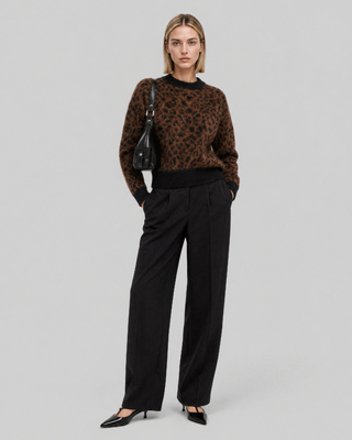 Leopard-print mohair-blend sweater