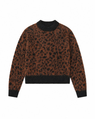 Leopard-print mohair-blend sweater