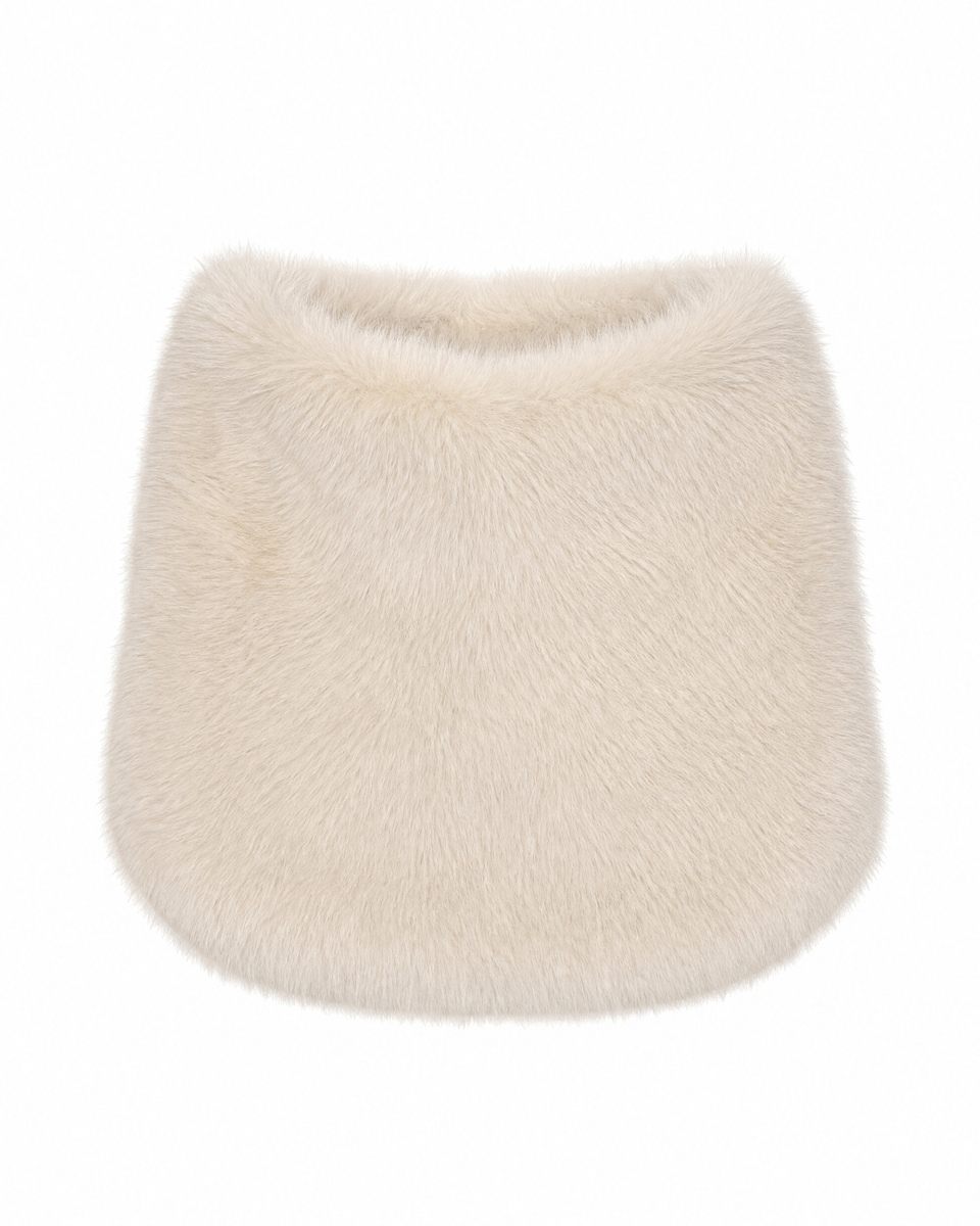 Ecru faux fur neck warmer