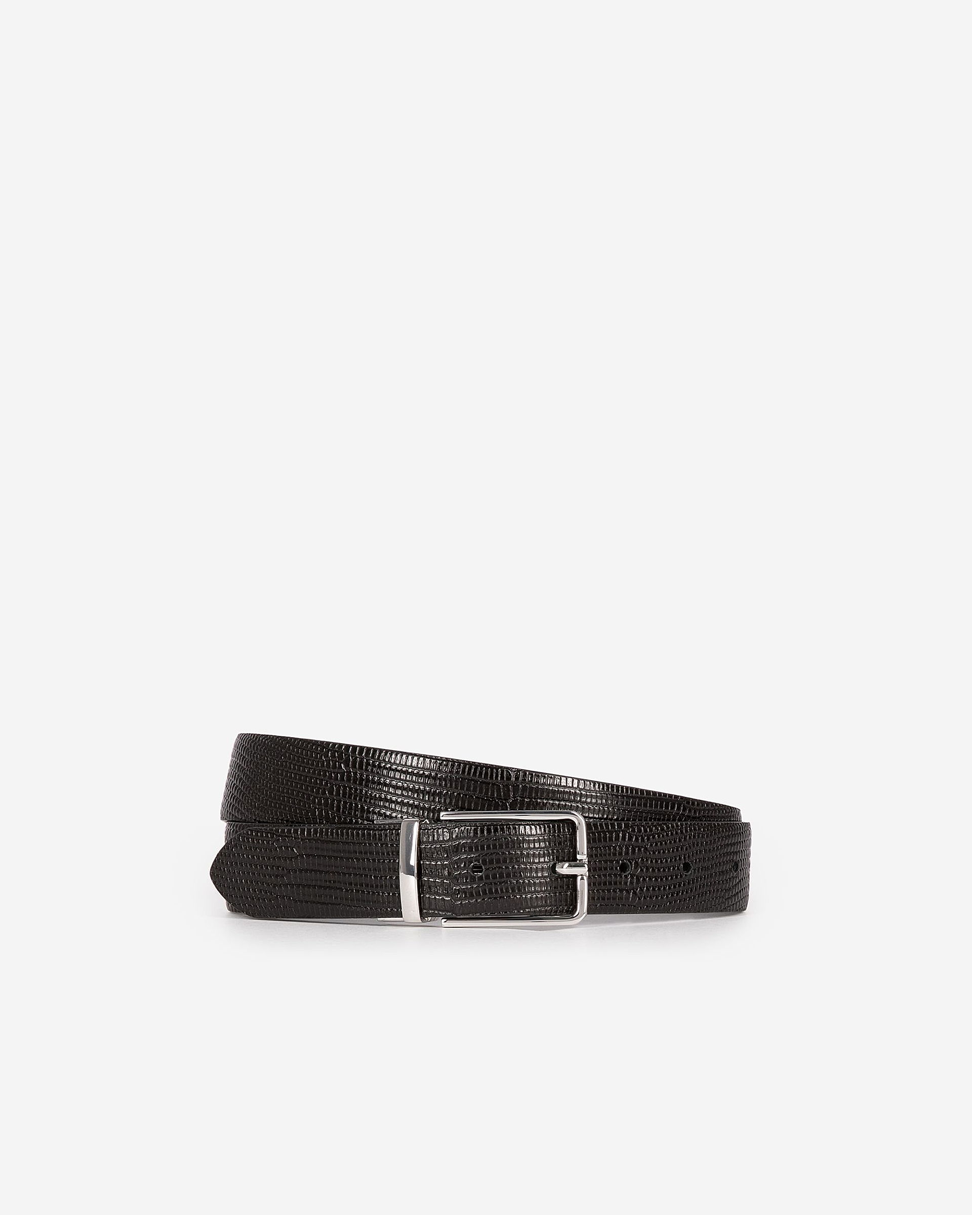 Reversible black leather belt Men | The Kooples