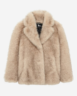 Beige fur-effect coat