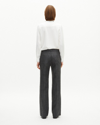 Dark grey wool bootcut pants