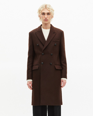 Long brown wool coat