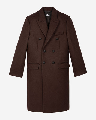 Long brown wool coat