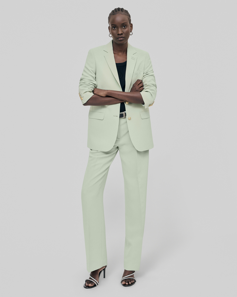 green dress jacket womens Pastel Straight Suit green blazer