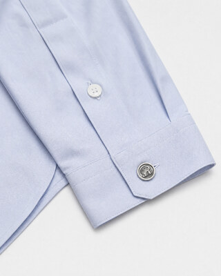 Blue shirt with officer collar