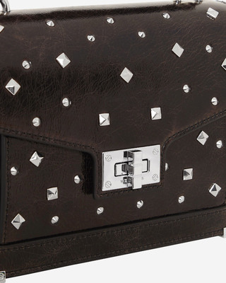 Emily small bag in brown crackle leather