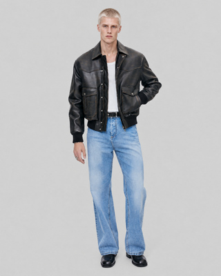 Brown leather jacket