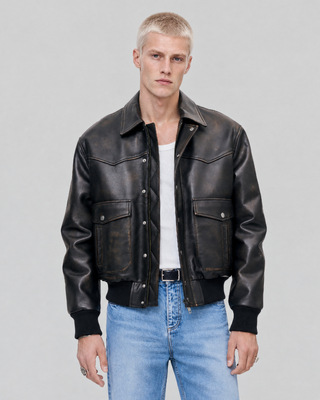 Brown leather jacket