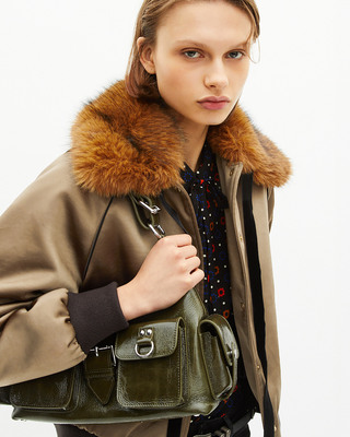 Khaki satin jacket