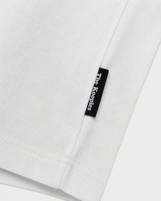 Camiseta de cuello redondo de algod&oacute;n blanco