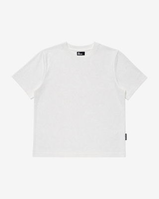 Camiseta ajustada de cuello redondo de algod&oacute;n blanco