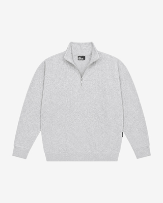Sudadera gris con cuello de camionero