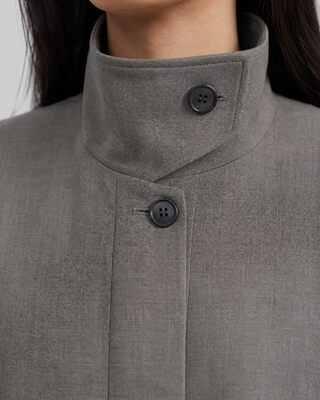 Chaqueta de mezcla de lana de color beige