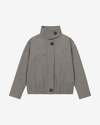 Chaqueta de mezcla de lana de color beige