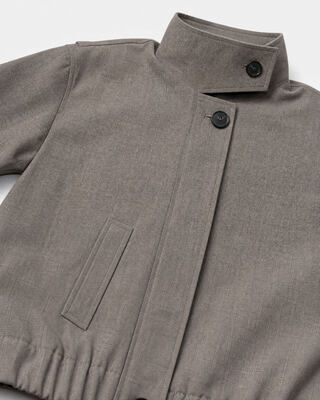 Chaqueta de mezcla de lana de color beige
