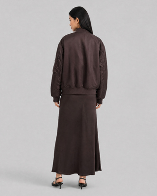 Cazadora oversize marr&oacute;n