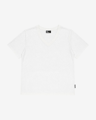 Camiseta de algod&oacute;n blanca con cuello en V