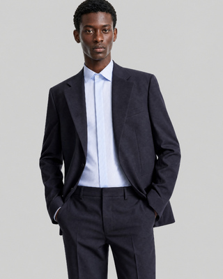 Chaqueta de traje de lana azul marino