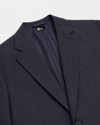 Chaqueta de traje de lana azul marino