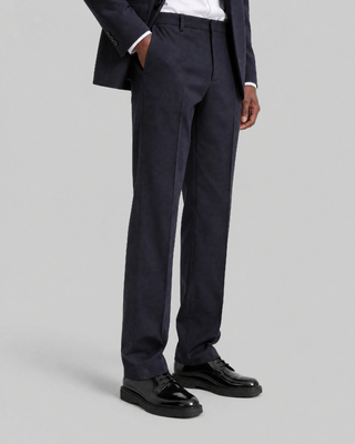 Pantal&oacute;n de traje recto de lana azul marino