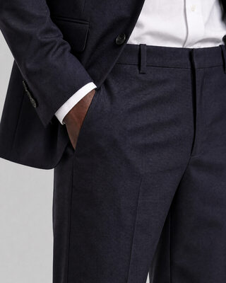 Pantal&oacute;n de traje recto de lana azul marino