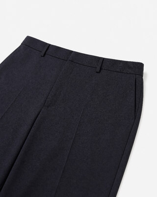Pantal&oacute;n de traje recto de lana azul marino