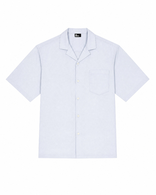 Camisa de manga corta lisa de color azul claro