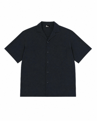 Camisa de manga corta lisa de color azul marino