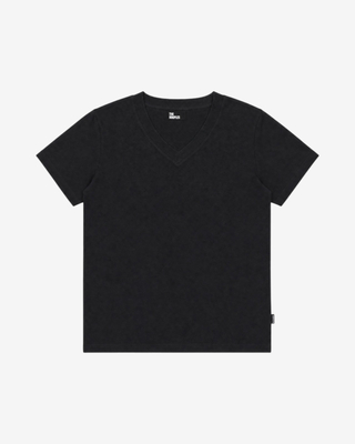 Camiseta de algod&oacute;n negra con cuello en V