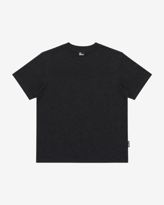 Camiseta ajustada de cuello redondo de algod&oacute;n negro
