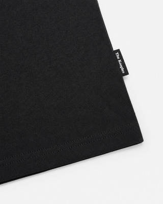 Camiseta ajustada de cuello redondo de algod&oacute;n negro