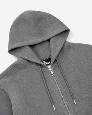 Chaqueta reversible con capucha, de color gris
