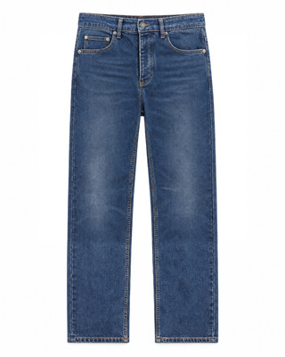 Vaqueros slim de color azul medio desgastado