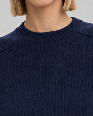 Jersey de lana merina azul marino