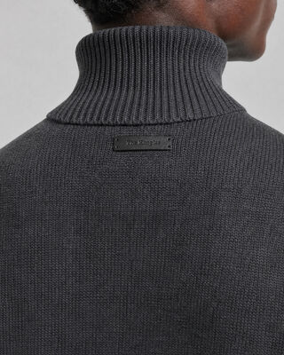 Jersey de cuello alto de lana merino gris